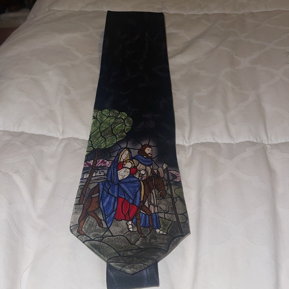 John Ashford Jesús Mary And Joseph Silk Tie - Picture 3 of 6